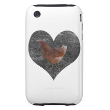 Herz-geformtes Huhn iPhone 3 Tough Etuis