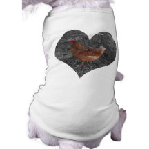 Herz-geformtes Huhn-Haustier-Hemd Hund Shirt
