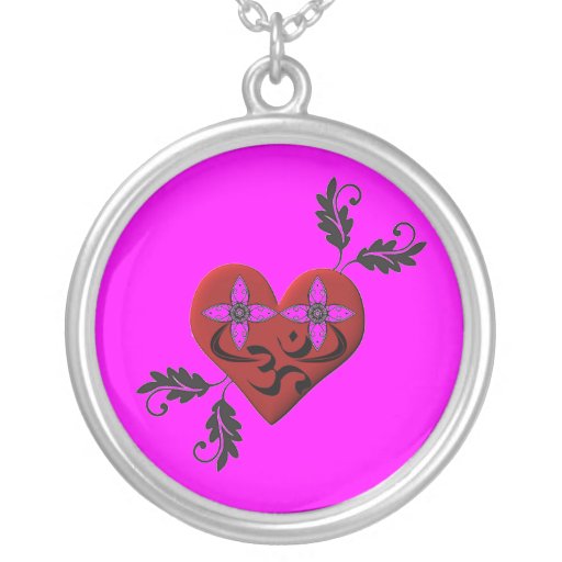 Herz-Halskette mit OM-Symbol - Yoga-Schmuck