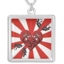 Herz-Halskette mit OM-Symbol - Yoga-Schmuck