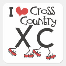 Herz I (Liebe) Querland, das XC laufen lässt Sticker
