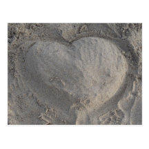 Herz im Sand Postkarte