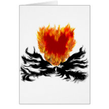Herz in Flammen Grußkarte