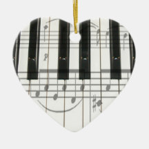 Herz-Klavier-Tastatur-Verzierung Ornament