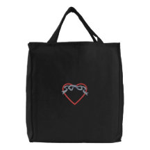 Herz mit Band Applique Bestickte Tragetaschen
