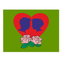 Herz Rosen Liebende heart roses lovers Postkarten