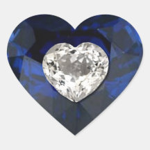 Herz-Saphir-Diamant-Druck-Aufkleber