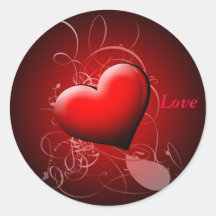 Herz-Schatten abstrakt Runde Sticker