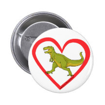 Herz T Rex Button