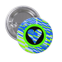 Herz-Trümmer-blaues Grün-Knopf Button