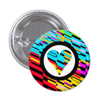 Herz-Trümmer-Regenbogen-Knopf Buttons