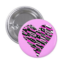 Herz-Trümmer-Rosa-Schwarz-Knopf Anstecknadelbutton