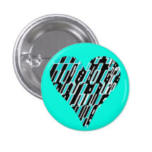Herz-Trümmer-Türkis-Blau-Knopf Button