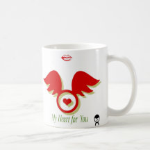 Herz u. Küsse Kaffee Tasse
