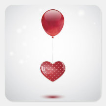 Herz und Ballon Aufkleber