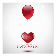 Herz und Ballon Einladung