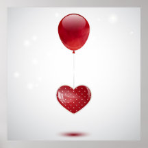 Herz und Ballon Posterdruck