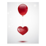 Herz und Ballon Postkarte