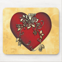 Herz und Rosen mousepads