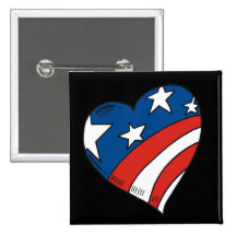 Herz USA-Flaggen-T-Shirts und Geschenke Buttons