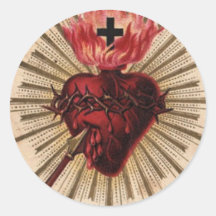Herz von Jesus (klein) Runde Aufkleber