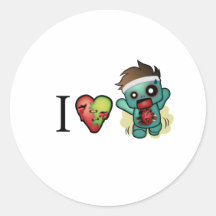 Herz-Zombies I <3 sind überall! Runder Sticker
