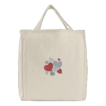 Herz zum Herzen Bestickte Tasche