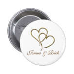 Herzen aus Gold Anstecknadelbuttons