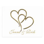Herzen aus Gold Postkarte