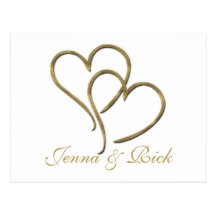 Herzen aus Gold Postkarte