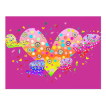 Herzen (Liebe, Liebe 爱) A2 Postkarte