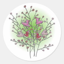 Herzen Strauch hearts shrub Runde Sticker