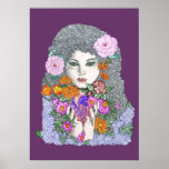 Herzen und Blumen-Plakat
