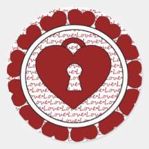 Herzen und Liebe-Aufkleber