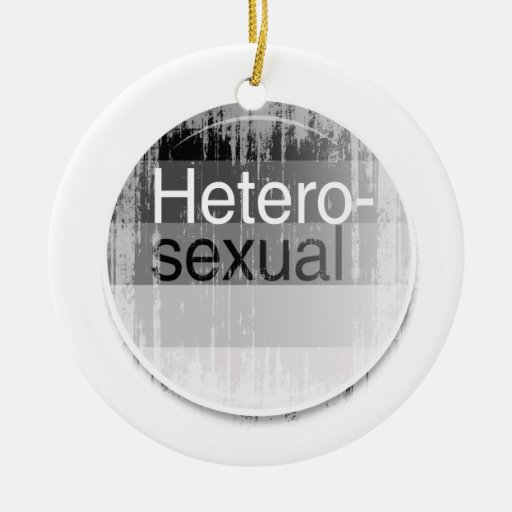 Heterosexueller Aufkleber distressed.png Weihnachtsbaum Ornament