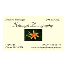Hettinger Fotografie Visitenkartenvorlagen