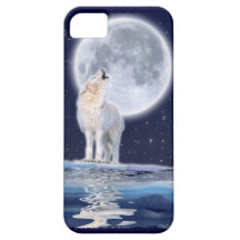 Heulenarktischer Wolf u. Vollmond iPhone 5 Fall Hülle Fürs iPhone 5