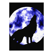 Heulenwolf an der Mond-Einladung