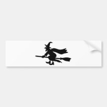 Hexe auf Besen Auto Sticker