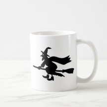 Hexe die mit dem Besen fliegt Kaffee Tassen