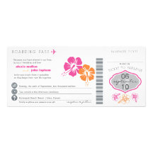 Hibiskus-Blumen-Boarding-Durchlauf-Hochzeits-Einla