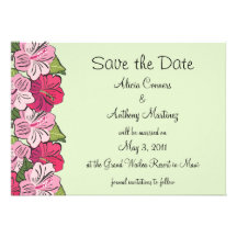 Hibiskus Save the Date Mitteilung-grün Individuelle Ankündigungskarte