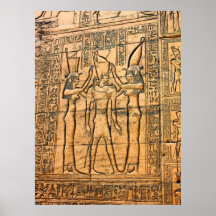 Hieroglyphen an Edfu Tempel, Ägypten Plakat