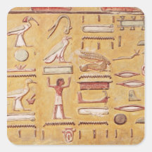 Hieroglyphen, vom Grab von Seti I Quadrataufkleber