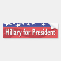 HILLARY FÜR PRÄSIDENTEN AUTO STICKER