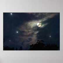 Himmels-Mond spielt Photograhy Druck die Hauptroll Poster