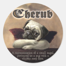 Himmlische Mops-Engel-Geschenk-Einzelteile Sticker