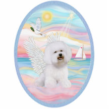 Himmlisches Meer und Bichon Frise #1 Acrylausschnitte