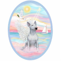 Himmlisches Meer - weißer Bullterrier 1 Acryl Ausschnitte