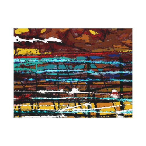 Hinter den Linien - abstrakter Leinwand-Druck Galerie Falt Leinwand